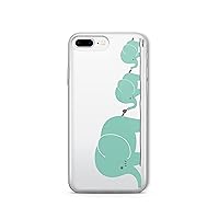 MILKYWAY Clear Case Compatible with iPhone 8 Plus 7 Plus for Women ELEPHANT FAMILY Clear Design Plastic Case TPU Bumper Protective Case Cover for iPhone 8 Plus 7 Plus [Supports Wireless Charging]