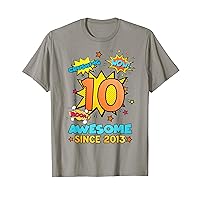 10th Birthday Shirt For Boys, Awesome Since 2013 Comic Style T-Shirt
