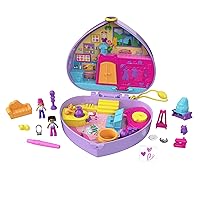 Polly Pocket Starring Shani Art Studio Compact, Micro Shani and Friend Dolls, 5 Reveals, 12 Accessories, Pop and Swap Feature, 4 and Up