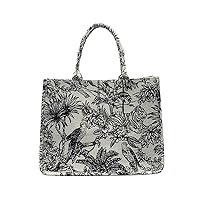 Retro Embroidery Jacquard Tote Bag for Women Luxury Large Tote Bag for Work, Travel, Weekend