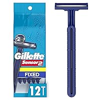 Gillette Sensor2 Men's Disposable Razor 12 Count (Pack of 3), Blue