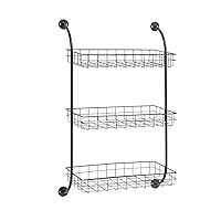 Deco 79 Metal 3 Shelves Wall Shelf with Suspended Baskets, 21