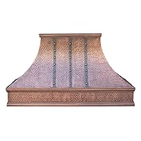 99.9% Pure Virgin Copper Range Hood Handcrafted by Artisans, Includes SUS304 Vent, Lighting, Fan Motor and Baffle Filter, 30