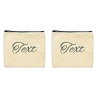 Personalized Text Here Customized Bags for Women Custom Canvas Bag Set 2 Pack Custom Makeup Bags