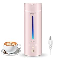 CHACEEF Travel Electric Kettle, 350ml Small Portable Kettle with 304 Stainless Steel, Travel Kettle with BPA Free, 3 Colors LED Water Boiler with Keep Warm Function, Fast Boil and Auto Shut Off, Pink