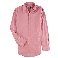 Mens Stretch Button Up Dress Shirt, Pink, 14