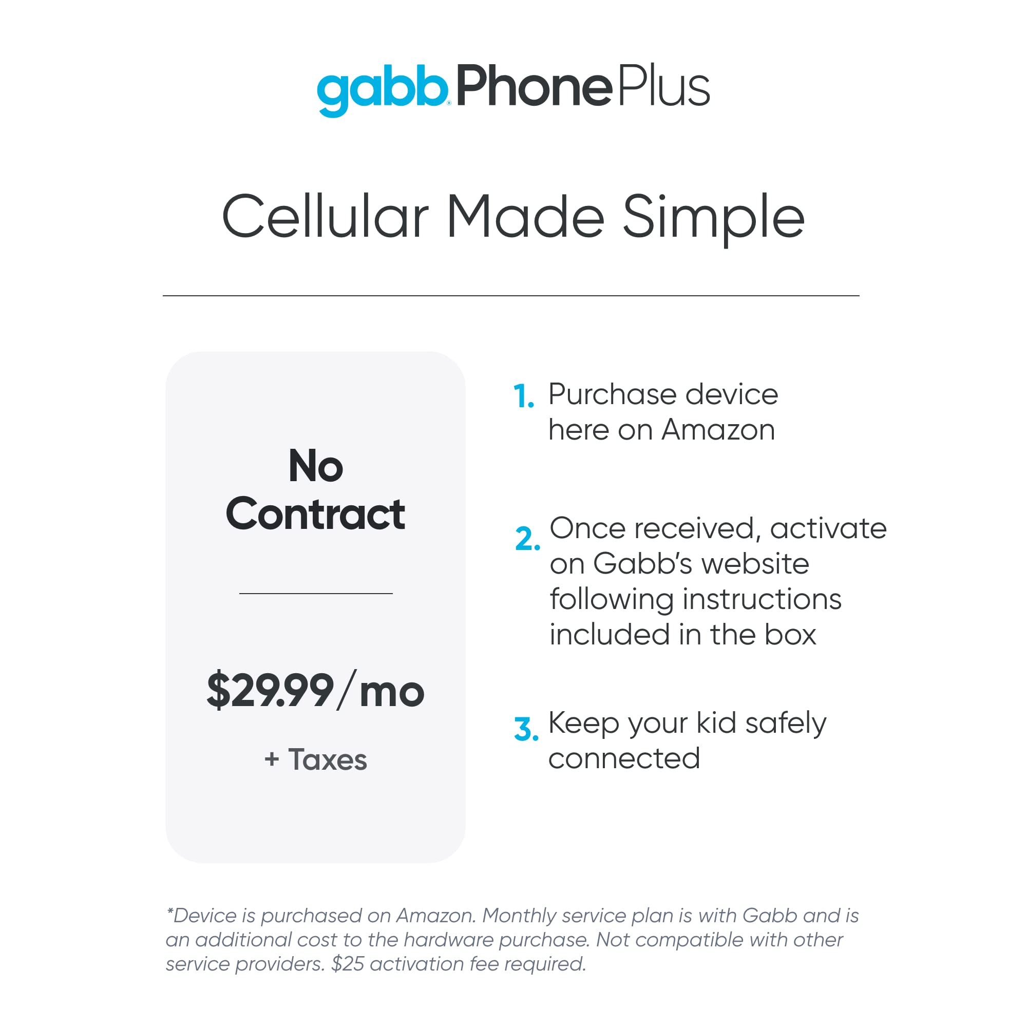 Gabb Phone Plus 32 GB Smart Phone for Kids or Teens- Black, Made by Samsung, GPS Tracker, No Internet, No Social Media, Safe Apps, First Phone, Verizon Network, 25 Dollar Activation Req.