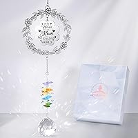 Gifts for Mom I Love You Mom Sun Catcher Gifts for Mother-Crystal Suncatcher for Windows Rainbow Maker Hanging Ornament Wind Chime Gift for Mother’s Day Birthday Christmas Thanksgiving