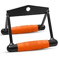 SQUATZ Double D Row Handle - Non Slip Handle Cable Attachment for Weight Workout with 360 Degree Rotational Knuckle, Great for Seated Row Exercises, Fit Nicely for All Cable Machine Systems