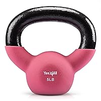 Yes4All Neoprene Coated/Adjustable Kettlebell & Kettlebell Sets - Hand Weights for Home Gym & Dumbbell Weight Set training