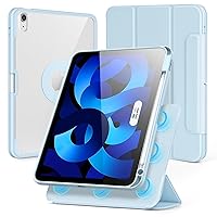 SPARIN Case for iPad Air 5th 4th Generation with Apple Pencil Holder, Detachable Magnetic Cover, Portrait and Landscape Stand, Auto Sleep/Wake, Rebound 360 Series, Blue