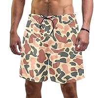 Camouflage Disruptive Pattern Swim Trunks Elastic Swimsuit Board Shorts Beach Shorts with Pockets for Men