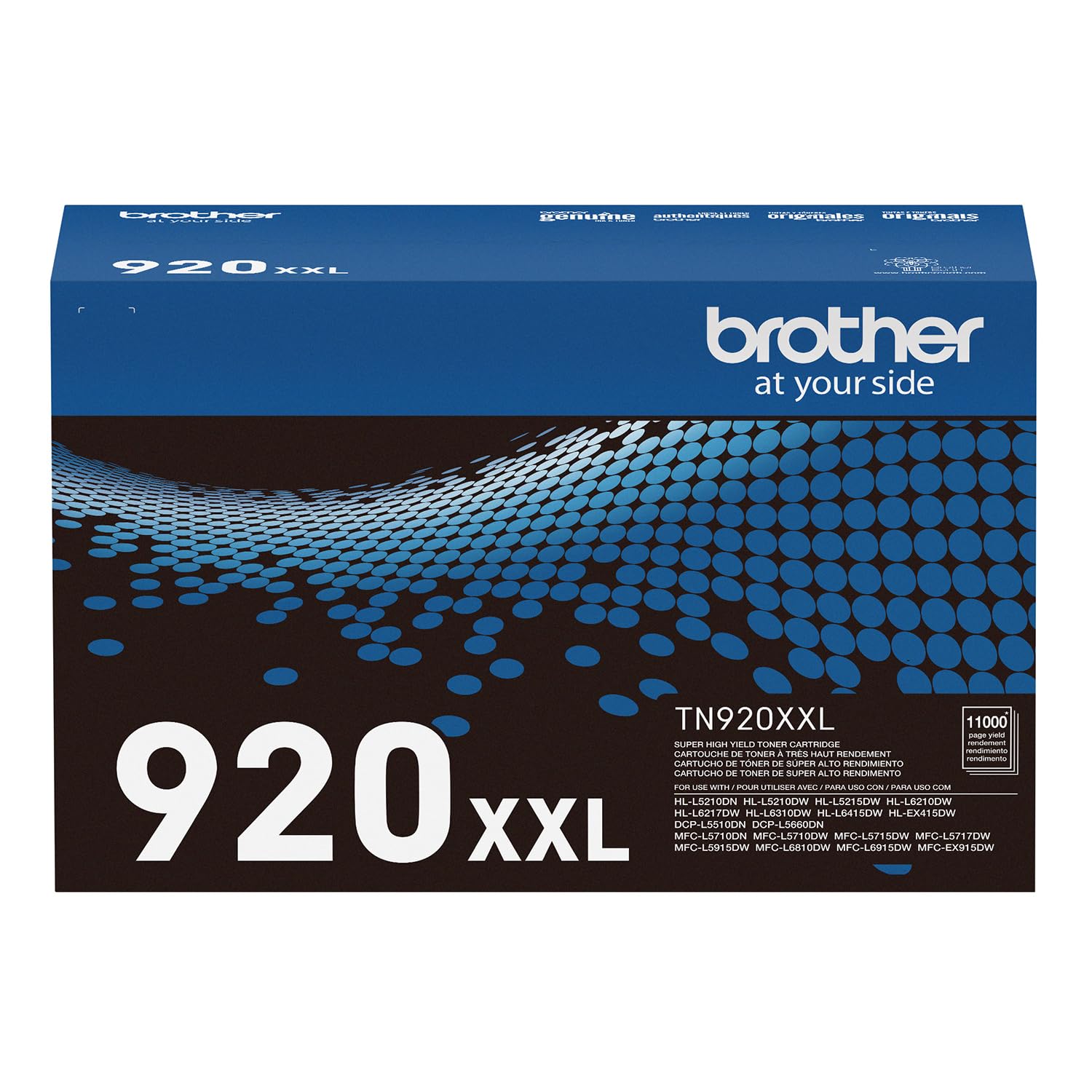 Brother Genuine Cartridge TN920XXL Super High Yield Black Toner,1 Pack, HL-L5210DN, HL-L5210DW, HL-L5210DWT, HL-L5215DW, HL-L6210DW, HL-L6210DWT, HL-L6310DW,MFC-L6810DW