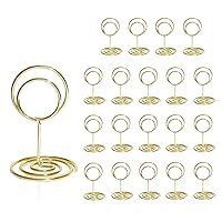 Table Number Holders 20Pcs - 2 Inch Mini Place Card Holder Short Table Number Stands for Wedding Party Graduation Reception Restaurant Home Centerpiece Decorations Office Memo (Gold)