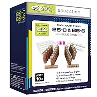 B6-0/B6-6 Engine Bulk Pack, Includes 24 Model Rocket Engines for Two-Stage Rockets