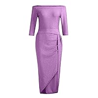 Midi Dresses for Women Summer Dresses 2024 Off The Shoulder Dresses for Women Half Sleeve Formal Dresses for Women