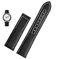 19mm 20mm Canvas Watch Strap For Omega New Seamaster 300 Speedmaster AT150 Leather Nylon Watch Band Men Accessories Blue Black