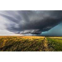 Storm Photography Print (Not Framed) Picture of Supercell Thunderstorm Over Open Prairie on Spring Day in Oklahoma Great Plains Wall Art Nature Decor (30