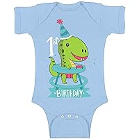 Awkward Styles Dinosaur Birthday Baby Bodysuit Short Sleeve First Birthday Party
