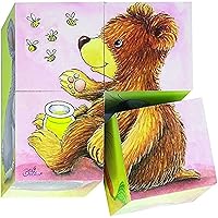 Goki Cube Young Animals Puzzle (4 Piece)