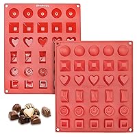 Freshware Silicone Chocolate Molds - [2PK] 30 Cavity Mini Candy Molds, Nonstick Silicone Bakeware for Chocolate, Candy, Gummy, Biscuit or Wax