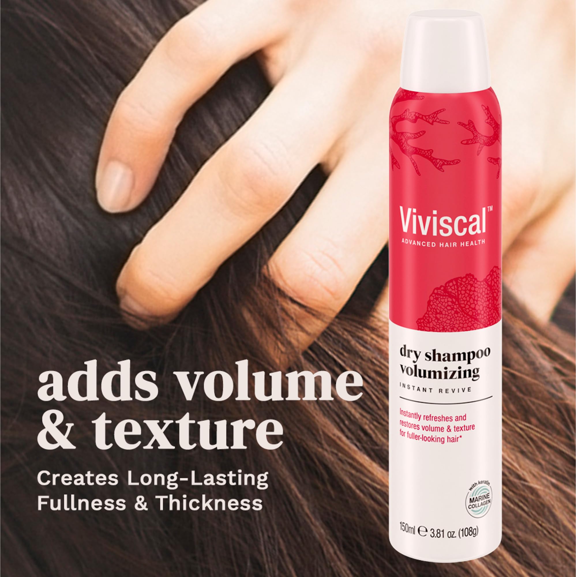 Viviscal Volumizing Dry Shampoo, Refresh Hair and Absorb Oil Between Washes, Waterless Shampoo for Added Hair Texture and Body, 150ml