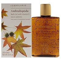 Ambraliquida - Bath Gel - Infused with Vitamin E Micro-Spheres - Toning and Protective Skin Support - Amber, Creamy Fragrance, 8.4 oz