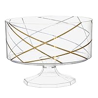amscan Abstract Lines Plastic Trifle Container | Small | 1ct,Gold