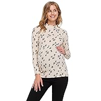 Women's Knit Ribbed Maternity Top with Mock Neck Long Sleeve