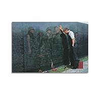 OCFNXHET Reflections on The Vietnam War Memorial Poster Canvas Print Wall Art Modern Picture Home Canvas Wall Art Prints for Wall Decor Room Decor Bedroom Decor Gifts 12x18inch(30x45cm) Unframe-style