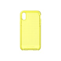 tech21 Protective Apple iPhone XR Case Thin Patterned Back Cover with FlexShock - Evo Check - Neon Yellow
