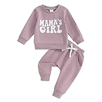Multitrust Baby Girls Clothes Mama's Girl Long Sleeve Sweatshirts and Pants Mama Mini Infant Pants Set Toddler Girl Outfit