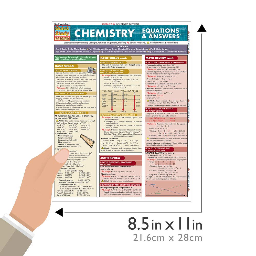 Chemistry Equations & Answers (Quickstudy Reference Guides - Academic)