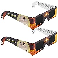 Lunt Solar Eclipse Glasses - CE and ISO Certified Safe Shades for Direct Sun Viewing - Approved 2024 Solar Eclipse Glasses (2 Pack)