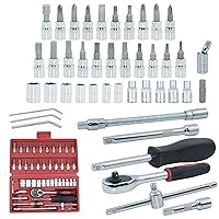 1/4-Inch Drive Master Socket Set with Ratchets, suitable for bicycle, car, electric car, motor vehicle maintenance and Home Improvement,46-Piece