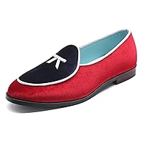Boat Shoes Men Penny-Loafers Dress Shoes Smoking-Slippers Casual Bow Velvet Slip-on Flats