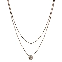 Fossil Women's Rose Gold-Tone Stainless Steel Pendant Chain Necklace for Women