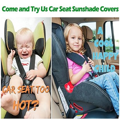 Car Seat Sun Shade Cover, Reflective Baby Seat Covers to Keep The Car Seat Cool, Auto Window Sun Protection with Car Seat Shade Reflector UV Ray Helpers(Maximum Extension Size: 42.5