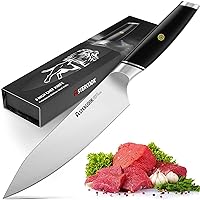 Chef Knife, 8 Inch Professional Kitchen Chef Knife, ABS Handle Dishwasher safe German High Carbon Stainless Steel Ultra Sharp Kitchen Knife, Chefs Knives with Ergonomic Handle and Gift Box