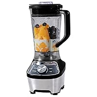 Kenmore Stand Blender, 1200W Motor, Programmed Smoothie, Ice Crushing and Self Clean Modes, Variable Speed Kitchen Blender, 64 oz (8-cup) Tritan Pitcher, Dishwasher-Safe, Stainless Steel and Black