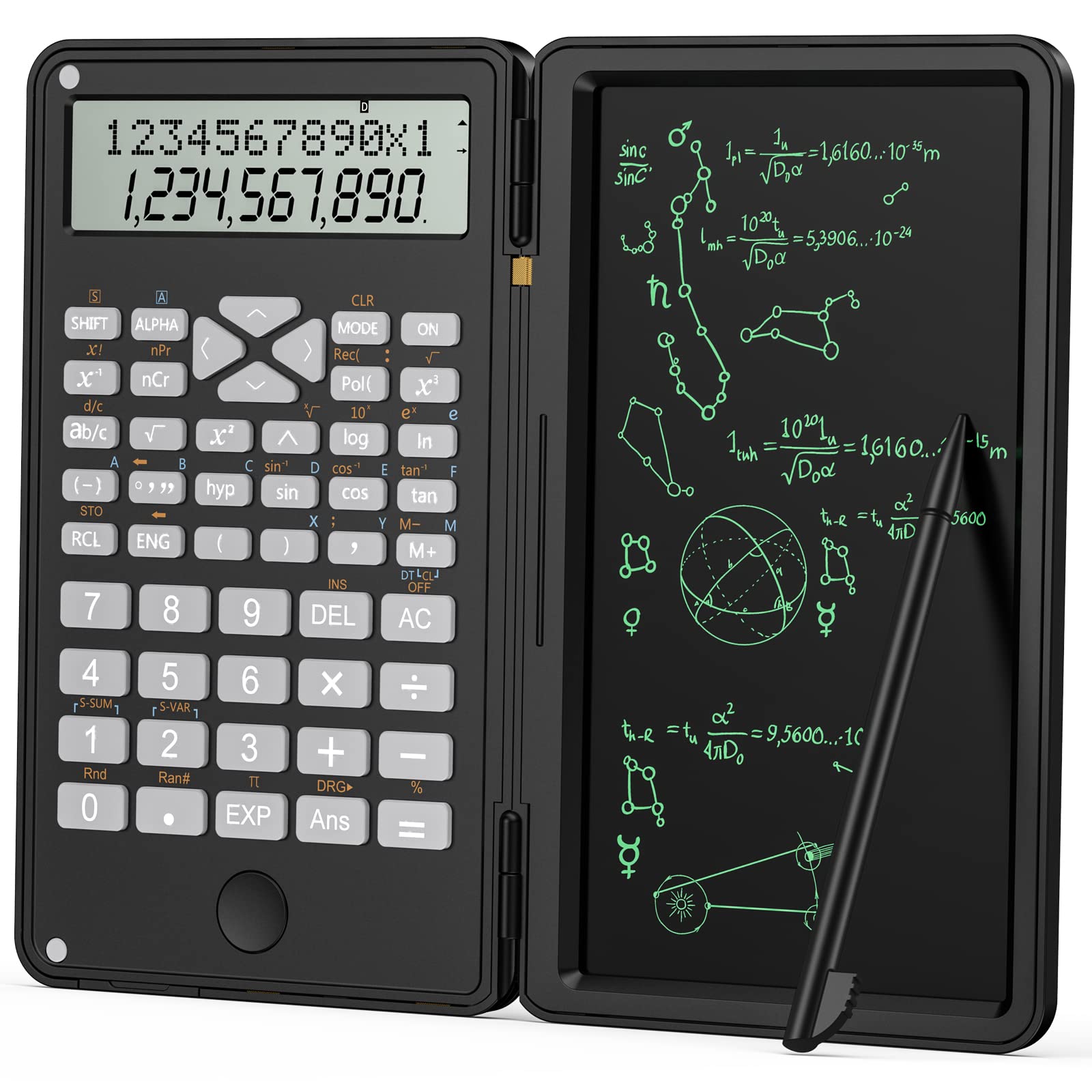 LMAIVE Scientific Calculators, Calculators 12-Digit Calculator with Writing Tablet, Foldable Financial Calculator, LCD Dual Display Desk Calculator Pocket Calculator for School Office