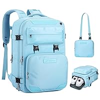 Maelstrom Travel Backpack for Women Men,25L Laptop Backpack Fits 17-Inch Laptop,Waterproof Carry On Backpack for Airplanes with Detachable Crossbody Bag&Shoe Compartment,Light Blue, Medium