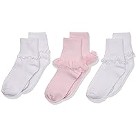 Jefferies Socks Big Ruffle/Ripple Edge/Lace Girls Socks 3 Pack