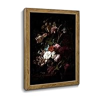 EPHANY Vintage Dark Black Botanical Floral Canvas Poster - Moody Flower Wall Art, Victorian Gothic Dark Academia Wall Decor, Aesthetic Room Art Prints, Retro Plant Oil Painting Prints