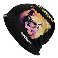 Keith Music Urban Beanie Cap for Men Women Soft Daily Knit Ribbed Beanie Hat Adult Warm Toboggan Hat for Unisex Black