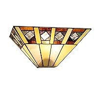 Chloe Lighting Giles Tiffany-Style 1 Light Mission Indoor Wall Sconce 12