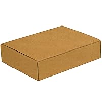BFM1293K Corrugated Cardboard Literature Mailers, 12 1/8 x 9 1/4 x 3 Inches, Tuck Top One-Piece, Die-Cut Shipping Boxes, Large Brown Kraft Mailing Boxes(Pack of 50)