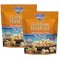 Macadamia Nuts | MacFarms Dry Roasted Macadamia Nuts 24 OZ (2 Pack) - Premium Roasted Nuts with Sea Salt Fresh From Hawaii, Sea Salt Flavored Healthy Snack