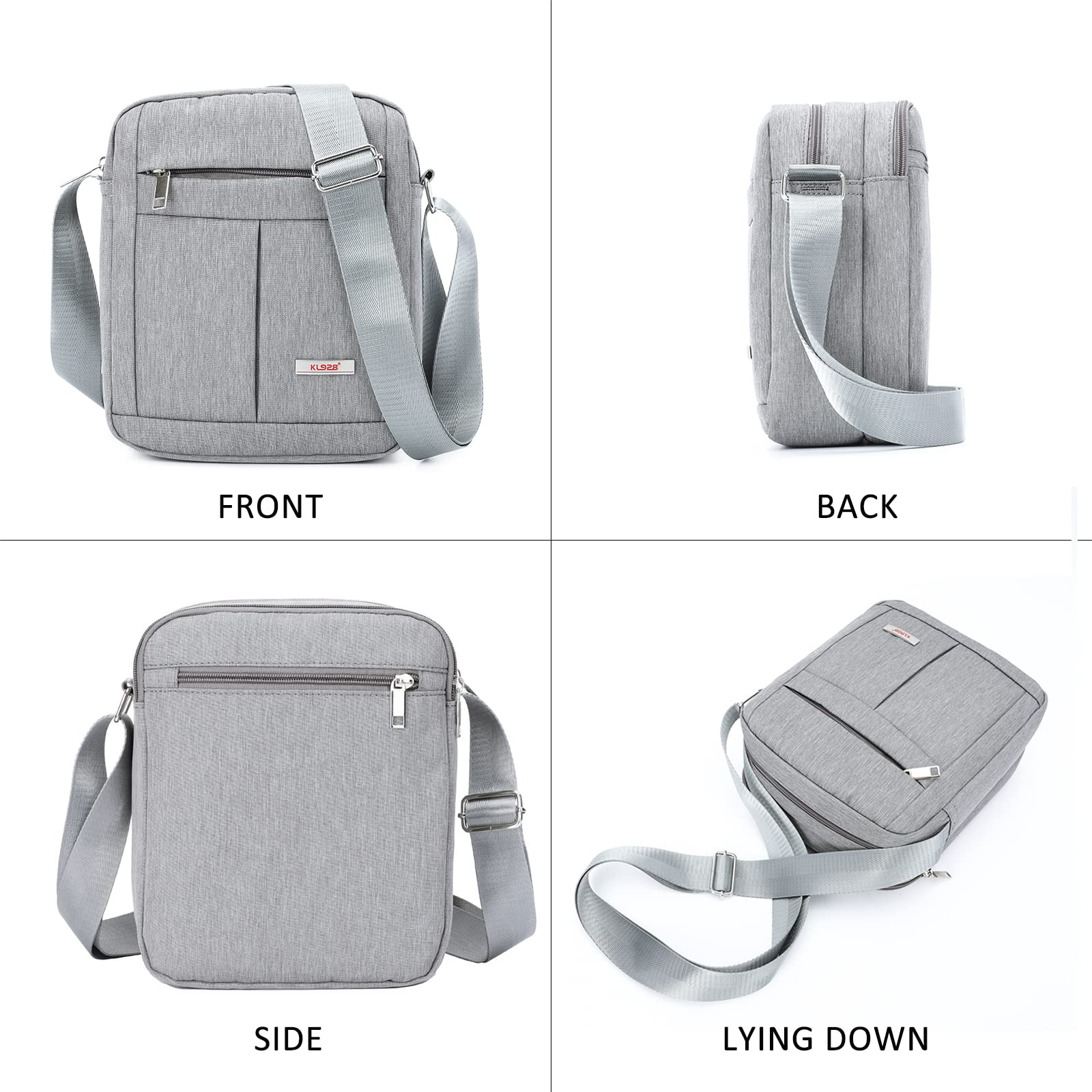  KL928 Men's Messenger Bag - Crossbody Shoulder Bags Travel Bag  Man Purse Casual Sling Pack for Work Business (1401-2-Black)