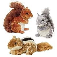Aurora Bundle Squirrel, Chipmunk and Red Squirrel Woodland Park Mini Flopsies